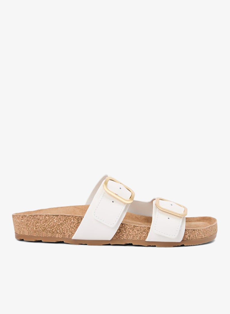 TOMMY HILFIGER Leather Double Strap Cork Sandals - Image 1